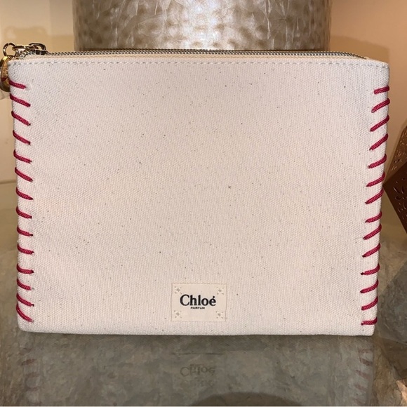Chloe Handbags - Chloe Canvas Cosmetic Makeup Clutch Pouch NIB